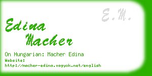 edina macher business card